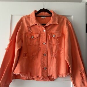 POL Distressed Denim Jacket